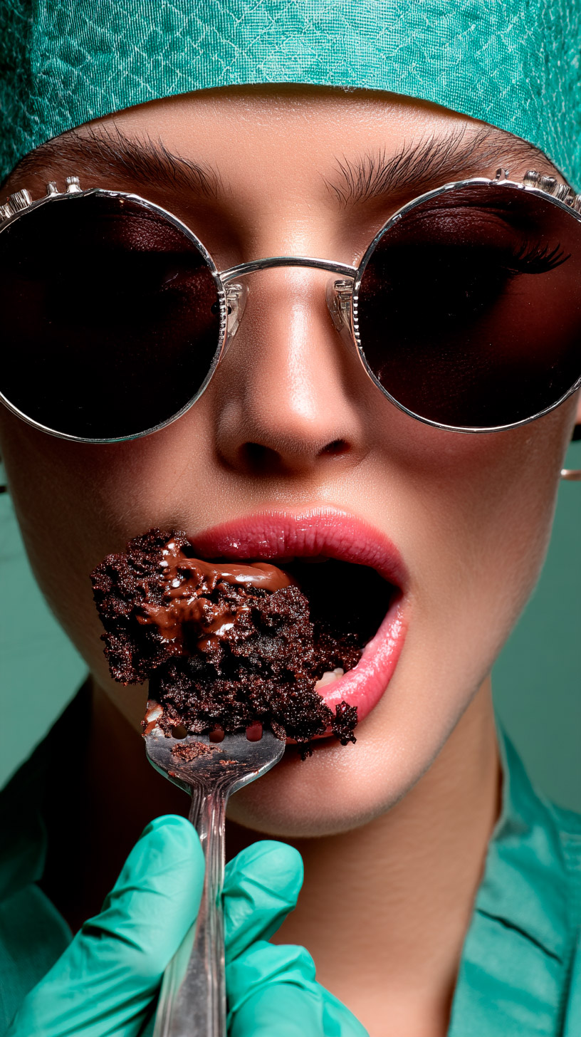 CLINIQUE BIZARRE vrouw met eten